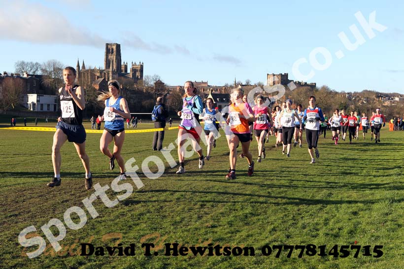 Start of the Womens race Durham Cathedral Cross Country Relays.